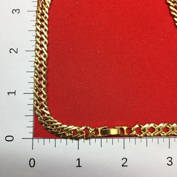 Gold Plate Curb Link Chain Necklace - Picture 10 of 10